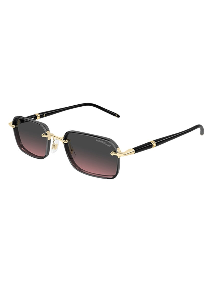 Montblanc Mb0483s Metallic Gold-Accented Sunglasses