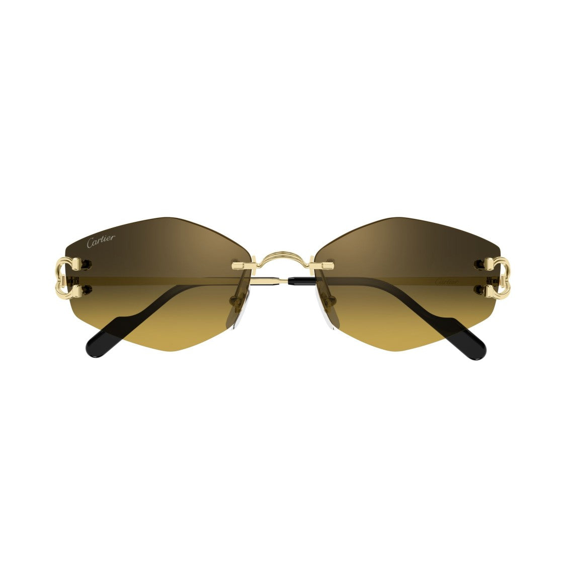 Cartier Rimless Sunglasses With Brown Gradient Lenses