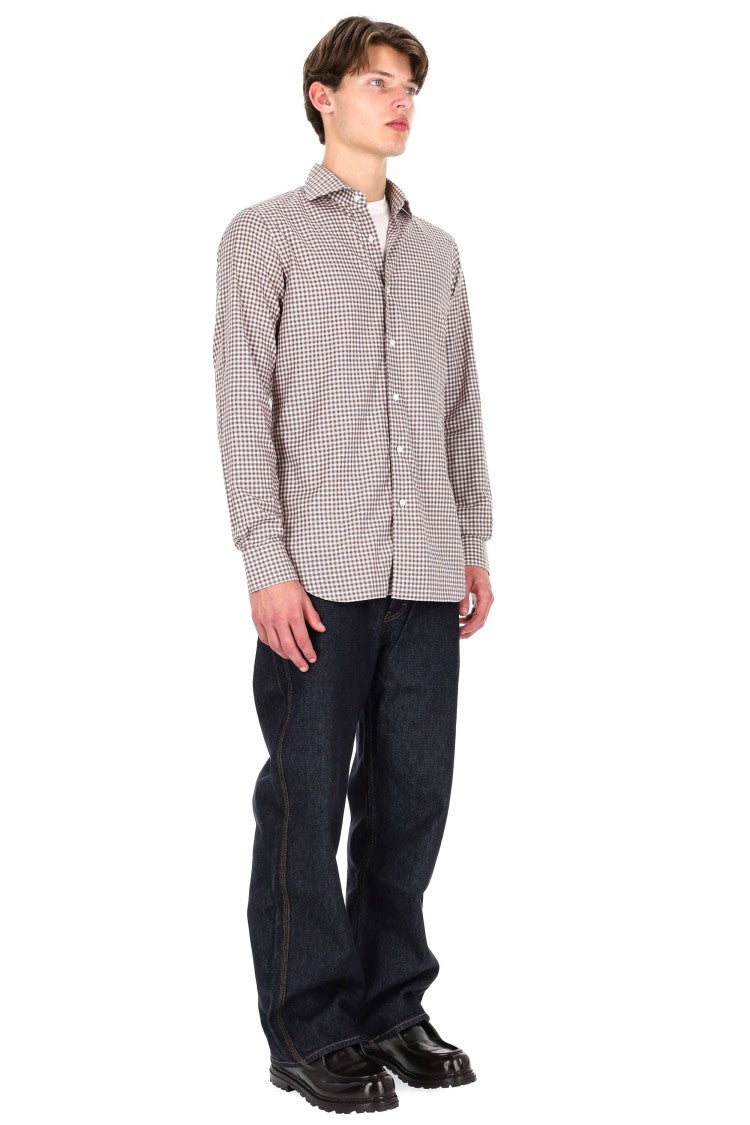 Barba Culto Line Micro-Check Tailored Shirt