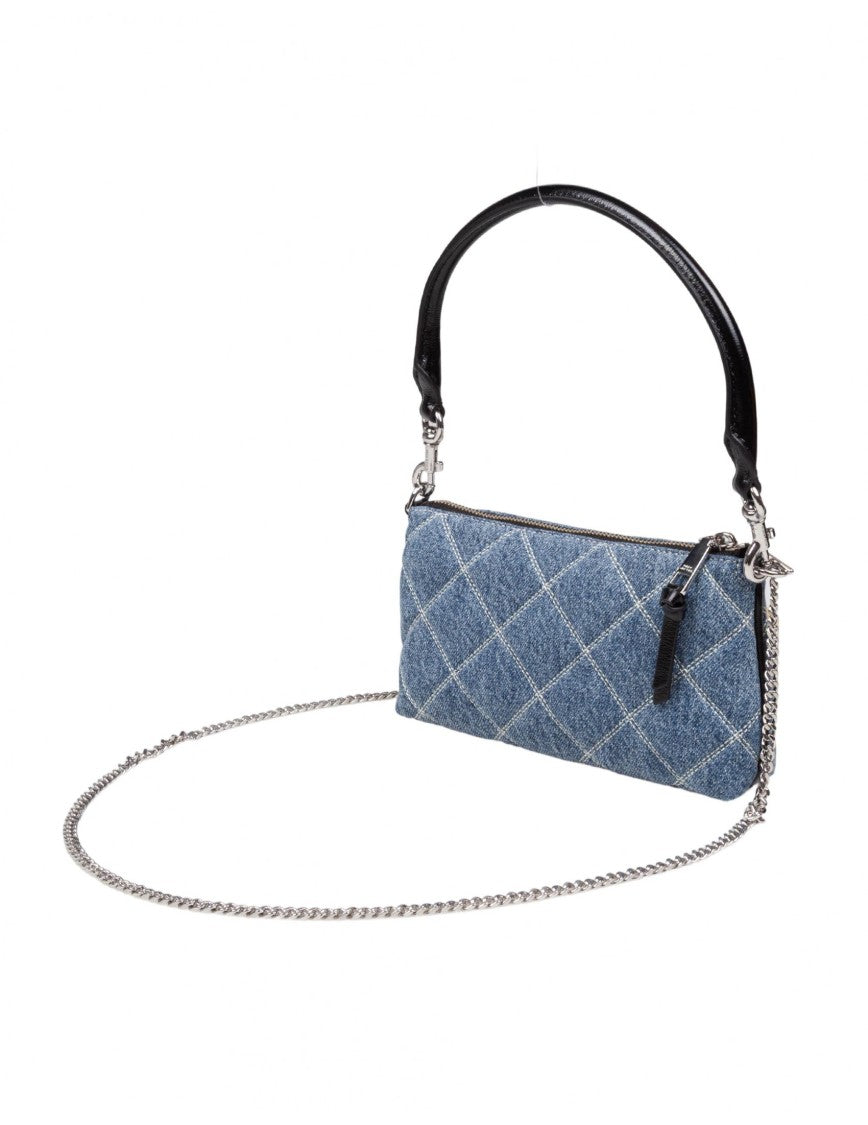 Marc Jacobs The Snapshot Quilted Denim Clutch Blue
