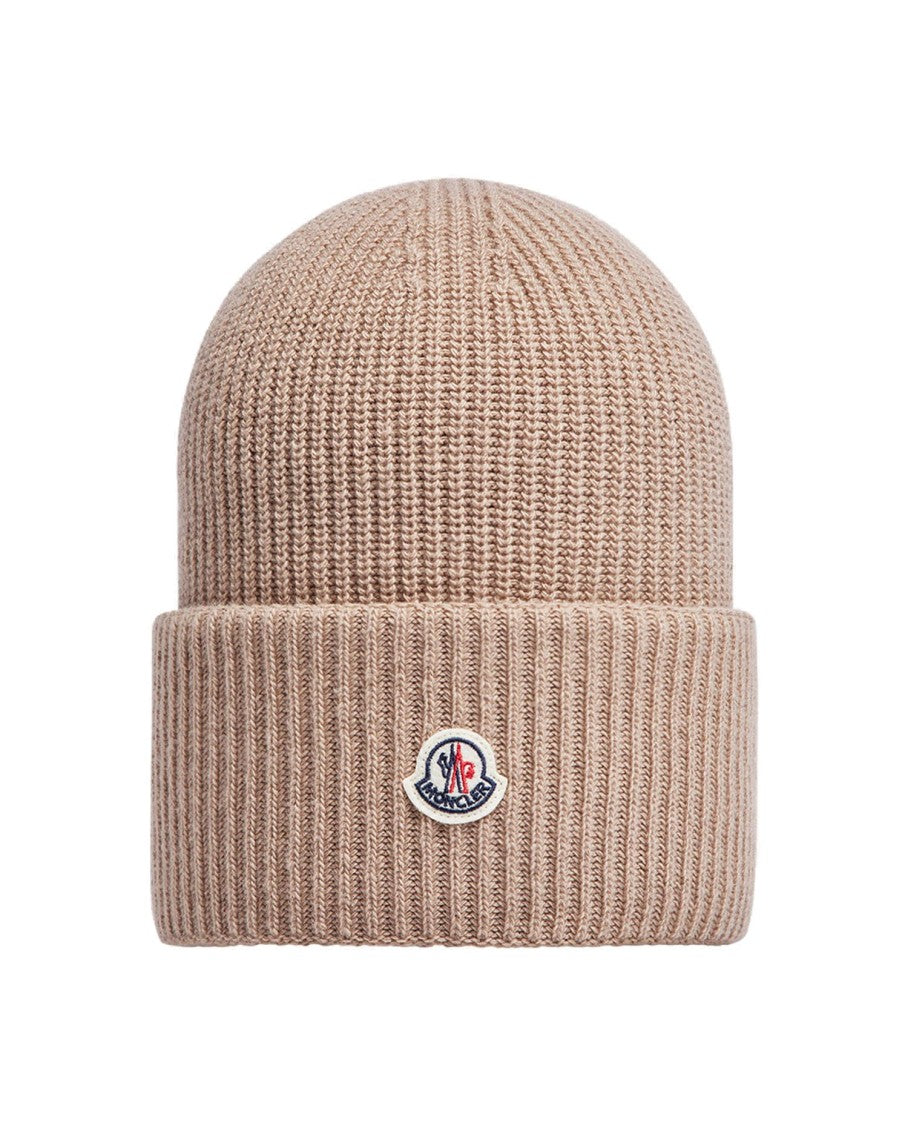 Moncler Ribbed Wool Cap With Folded Cuff