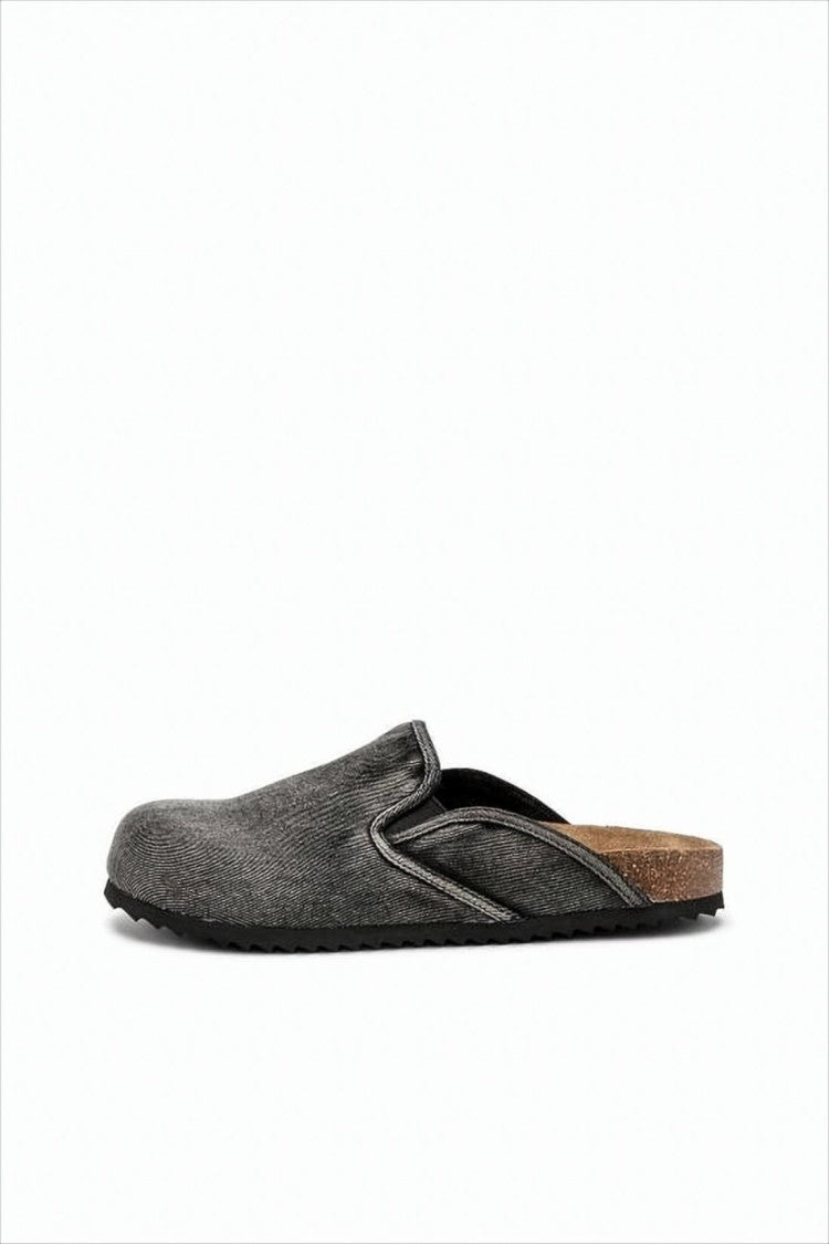 Diesel Textured Grey Mules With Vintage Aesthetic