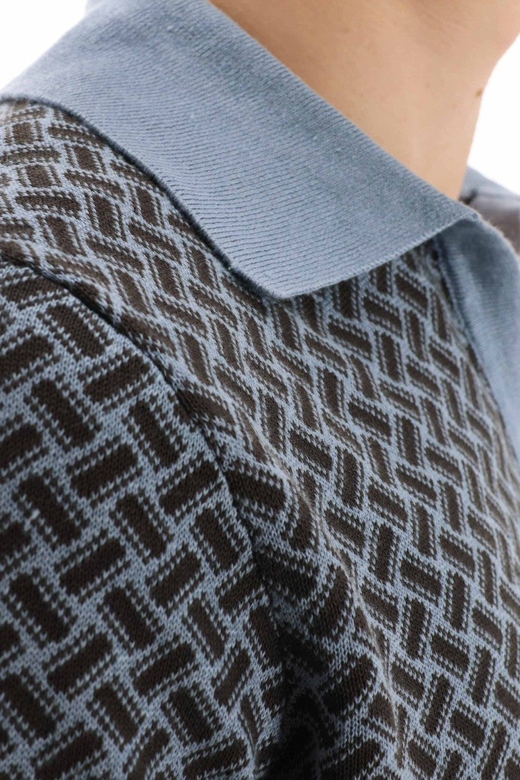 Drumohr Biscottino Cotton-Linen Open Collar Polo
