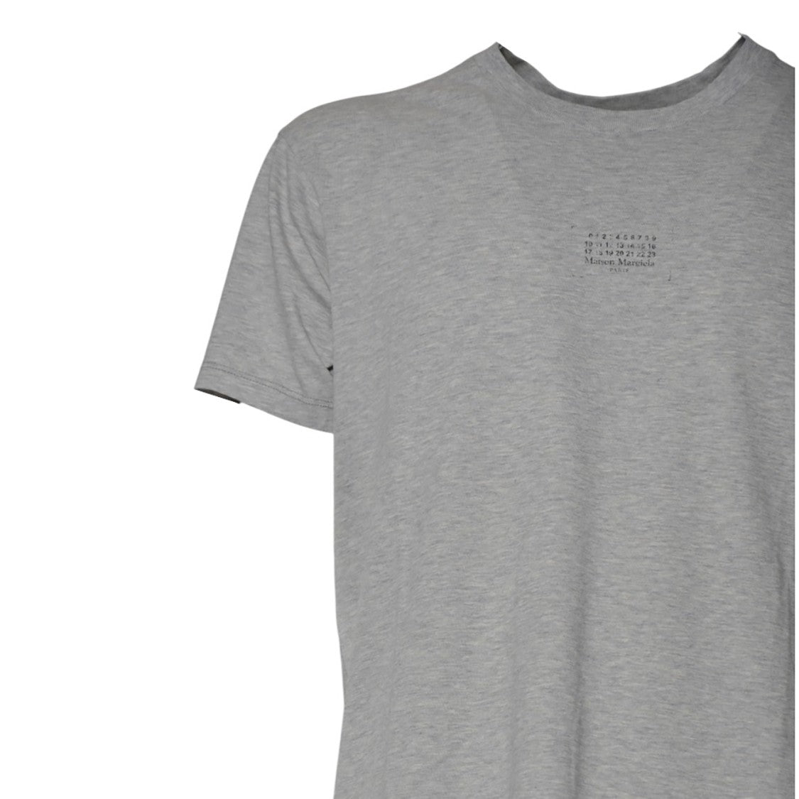 Maison Margiela Light Grey Cotton T-Shirt With Logo Print