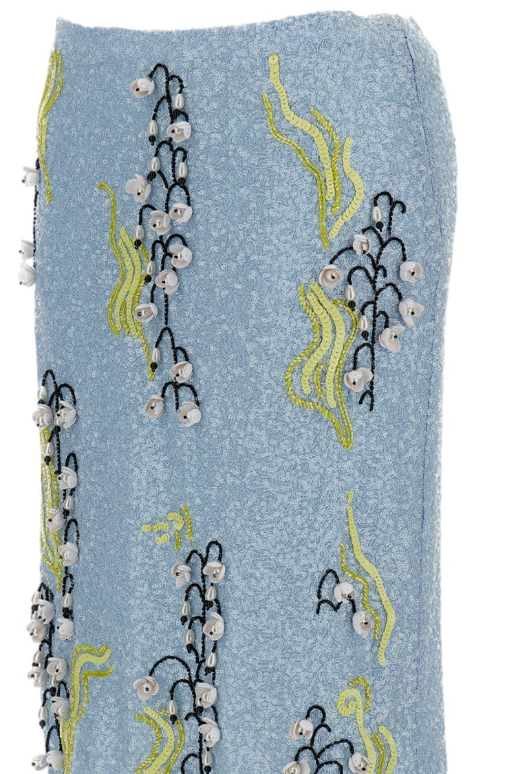 Des Phemmes Beaded Sequins Midi Skirt