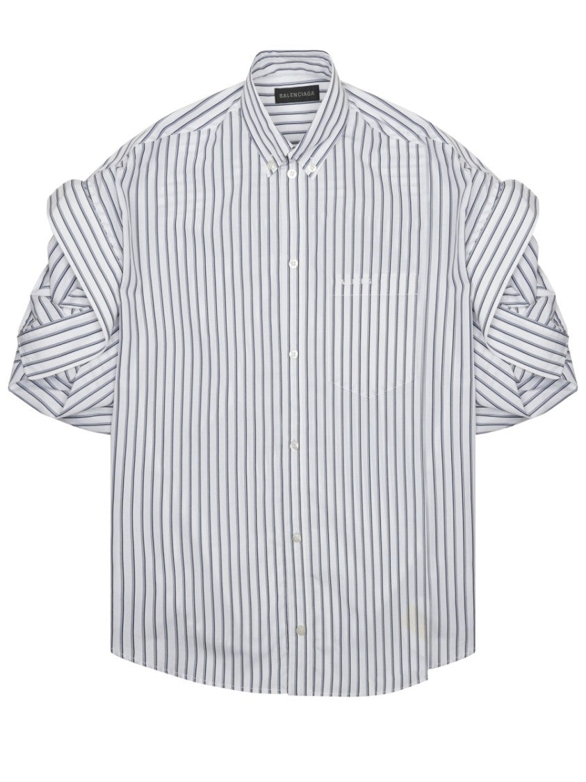 Balenciaga Wide-Fit Lapel Sleeve Cotton Shirt