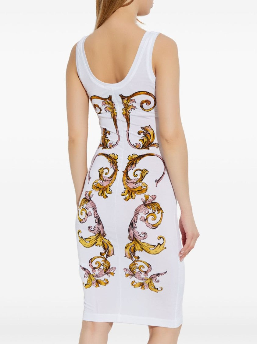 Versace Jeans Couture Scoop Neck Dress With Floral Print