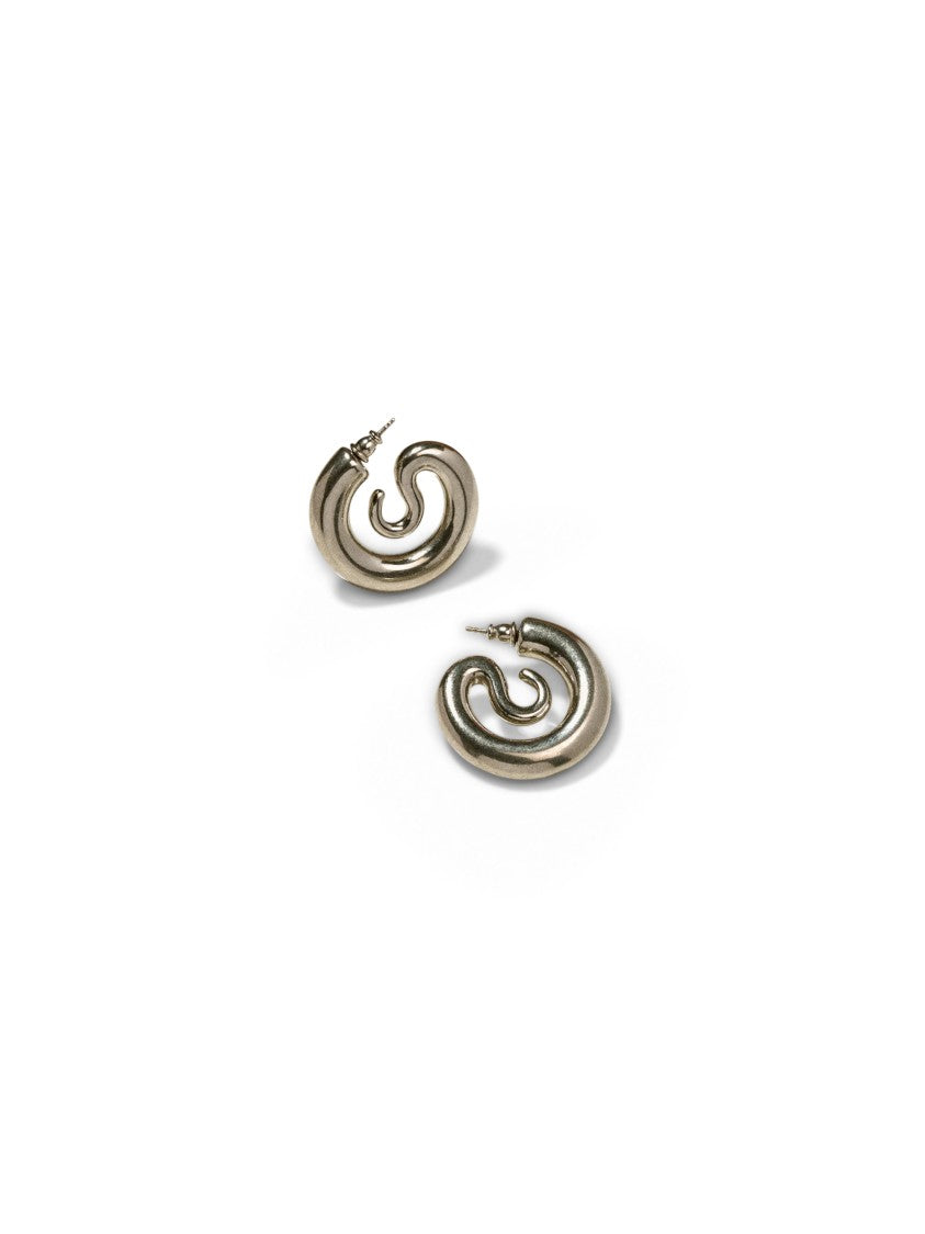 Panconesi Serpentine Small Hoop Earrings With Polished Metallic Finish