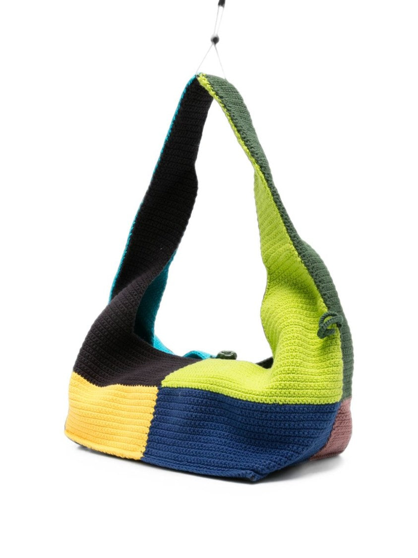 Vivienne Westwood Multicolored Knitted Shoulder Bag With Patchwork Design