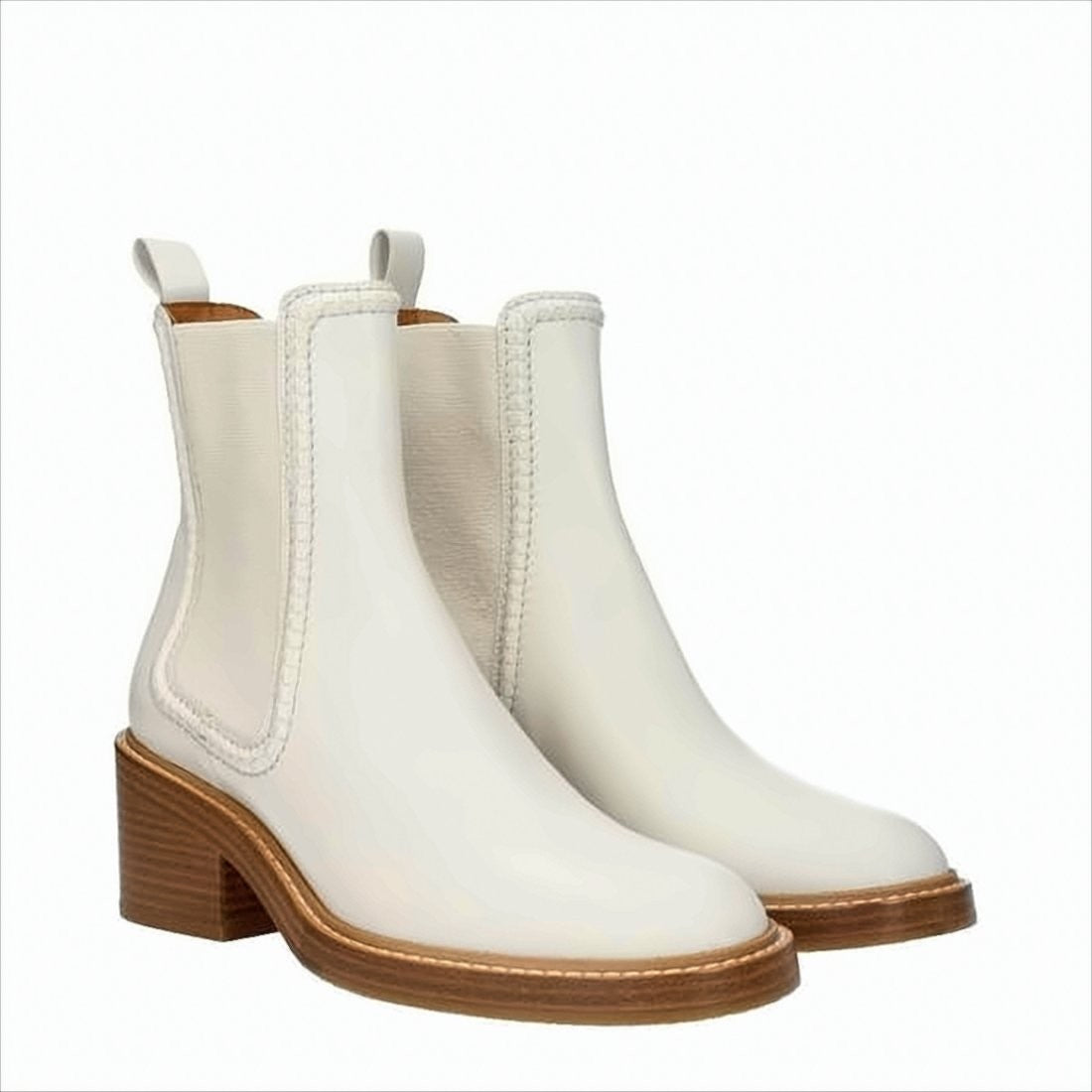 Chloé Ankle Boots With Elastic Side Panels And Stacked Block Heel