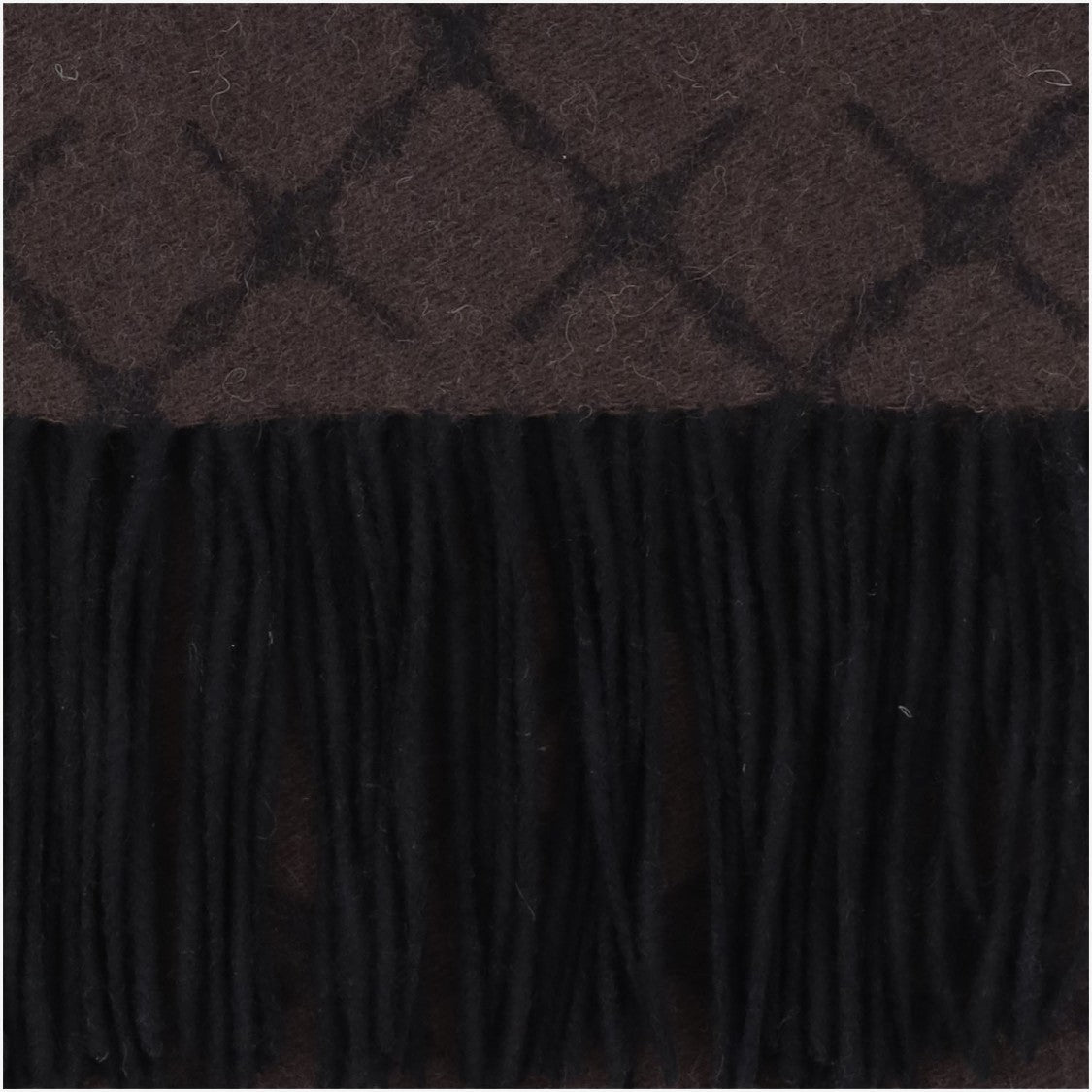 By Malene Birger Multi-Brown Geometric Wool-Blend Scarf