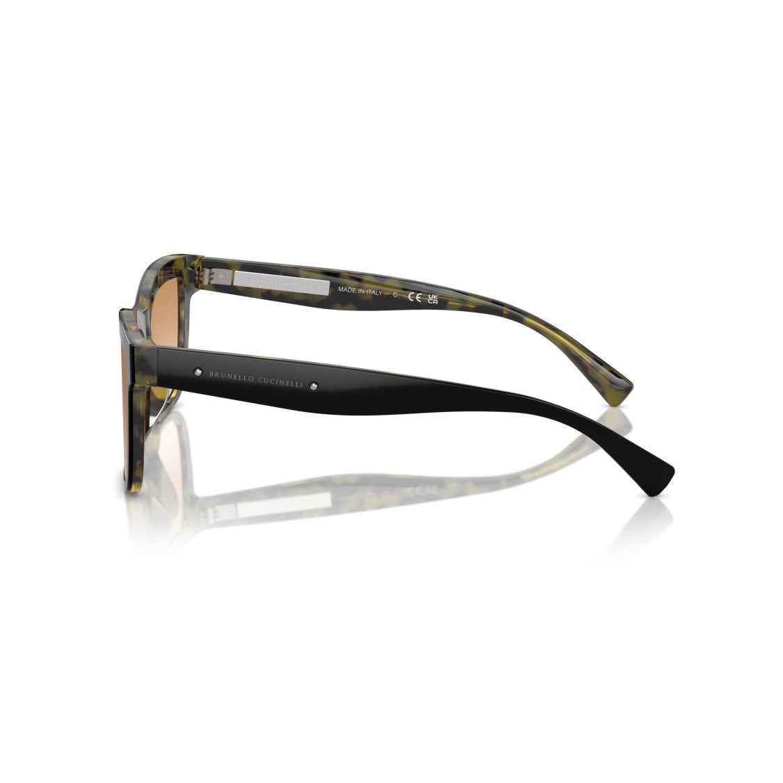 Brunello Cucinelli 0Bc4009s Bold Rectangular Acetate Sunglasses With Tortoiseshell Arms