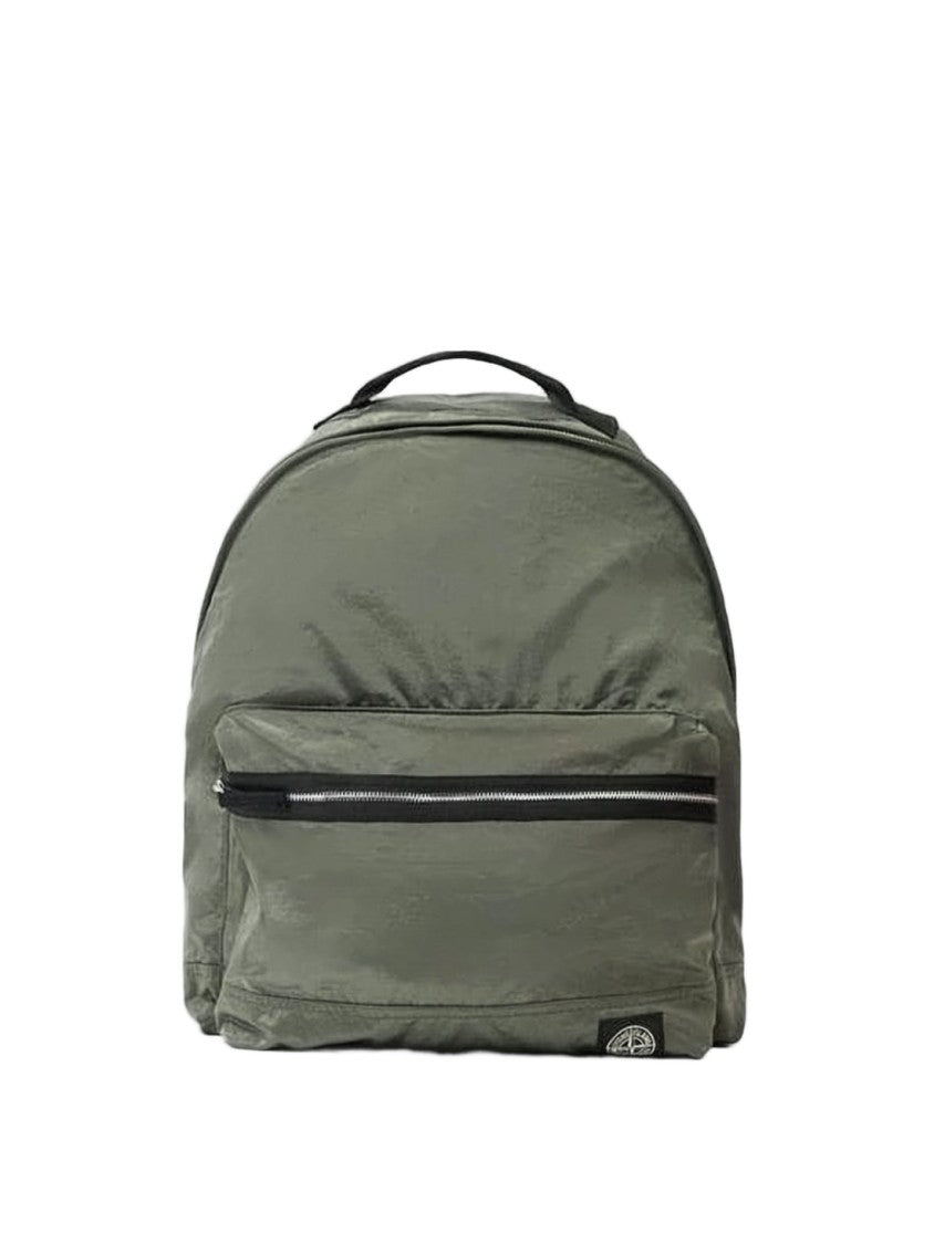 Stone Island Minimalist Olive Green Polyamide Backpack