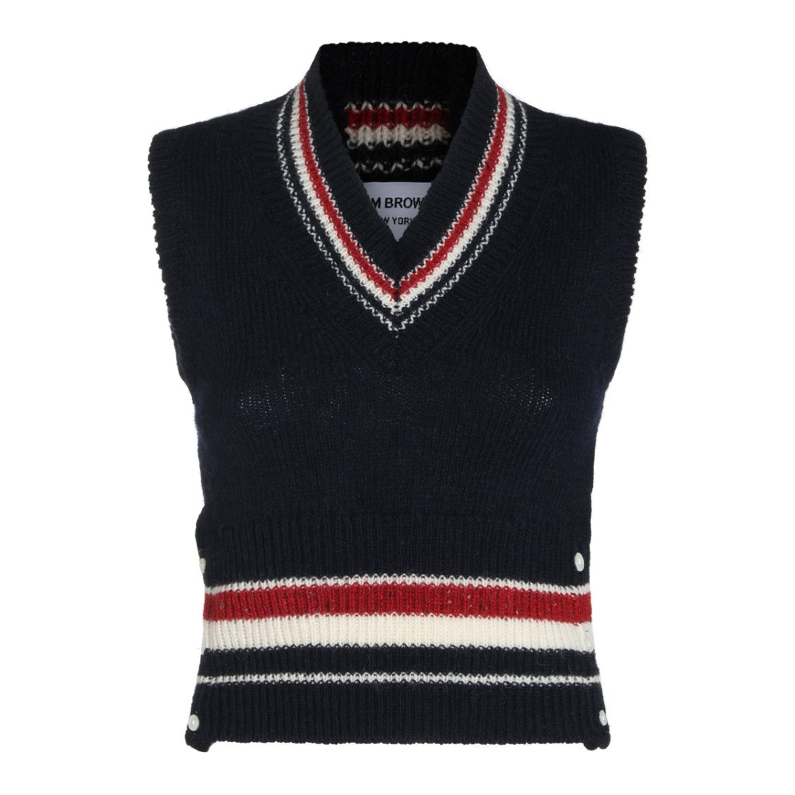 Thom Browne Striped Sleeveless Knitwear Sweater