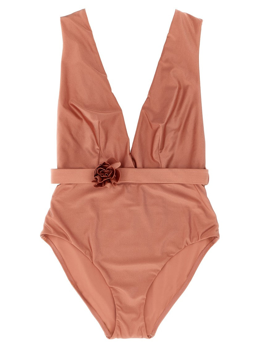 Zimmermann Lucky Plunge Flower' One-Piece Swimsuit