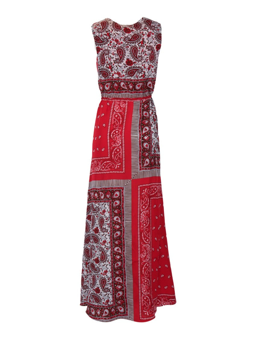 P.A.R.O.S.H. Flowing Deep V Neck Maxi Dress