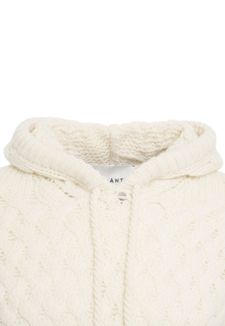 Amaranto Intricately Cable-Knit Hooded Sweater