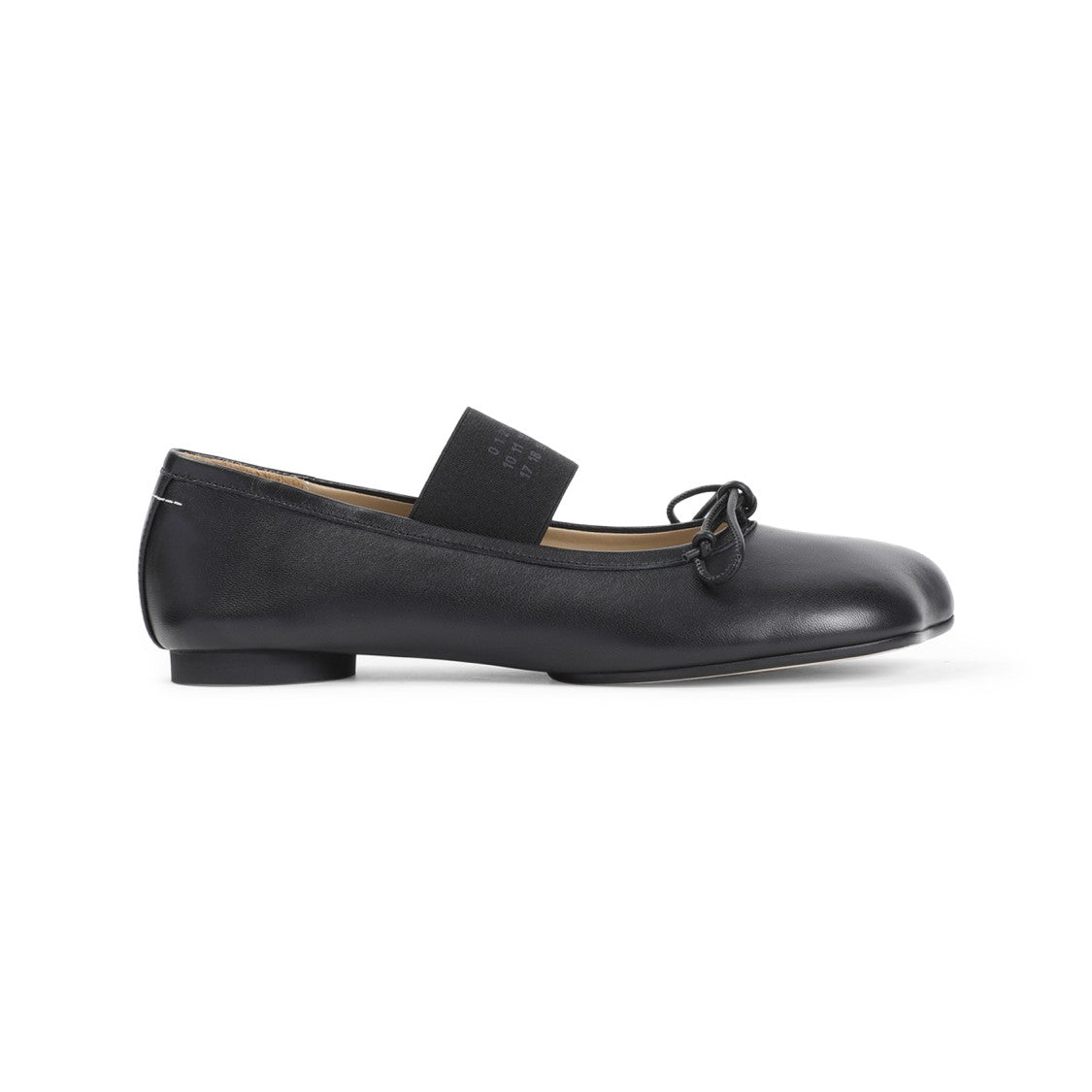 Mm6 By Maison Margiela Black Ovine Leather Ballet Shoe