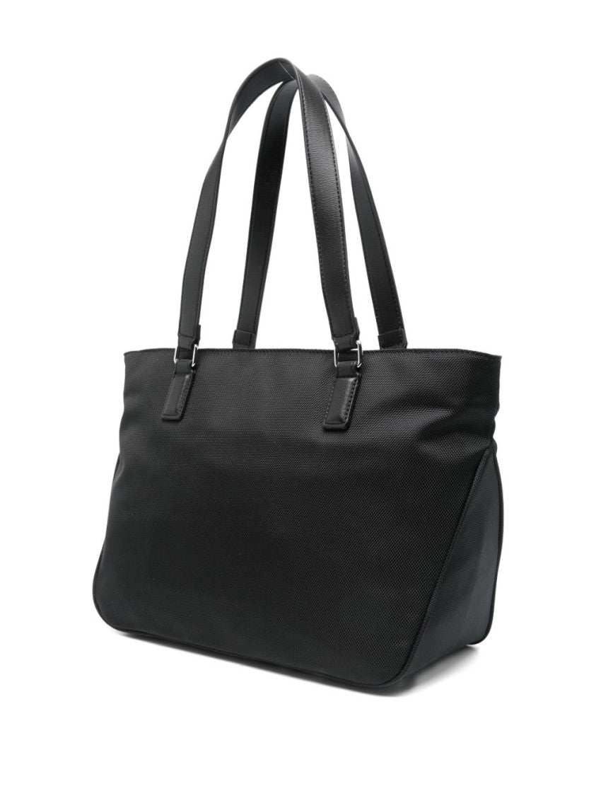 Love Moschino Black Tote Bag With Logo Plaque
