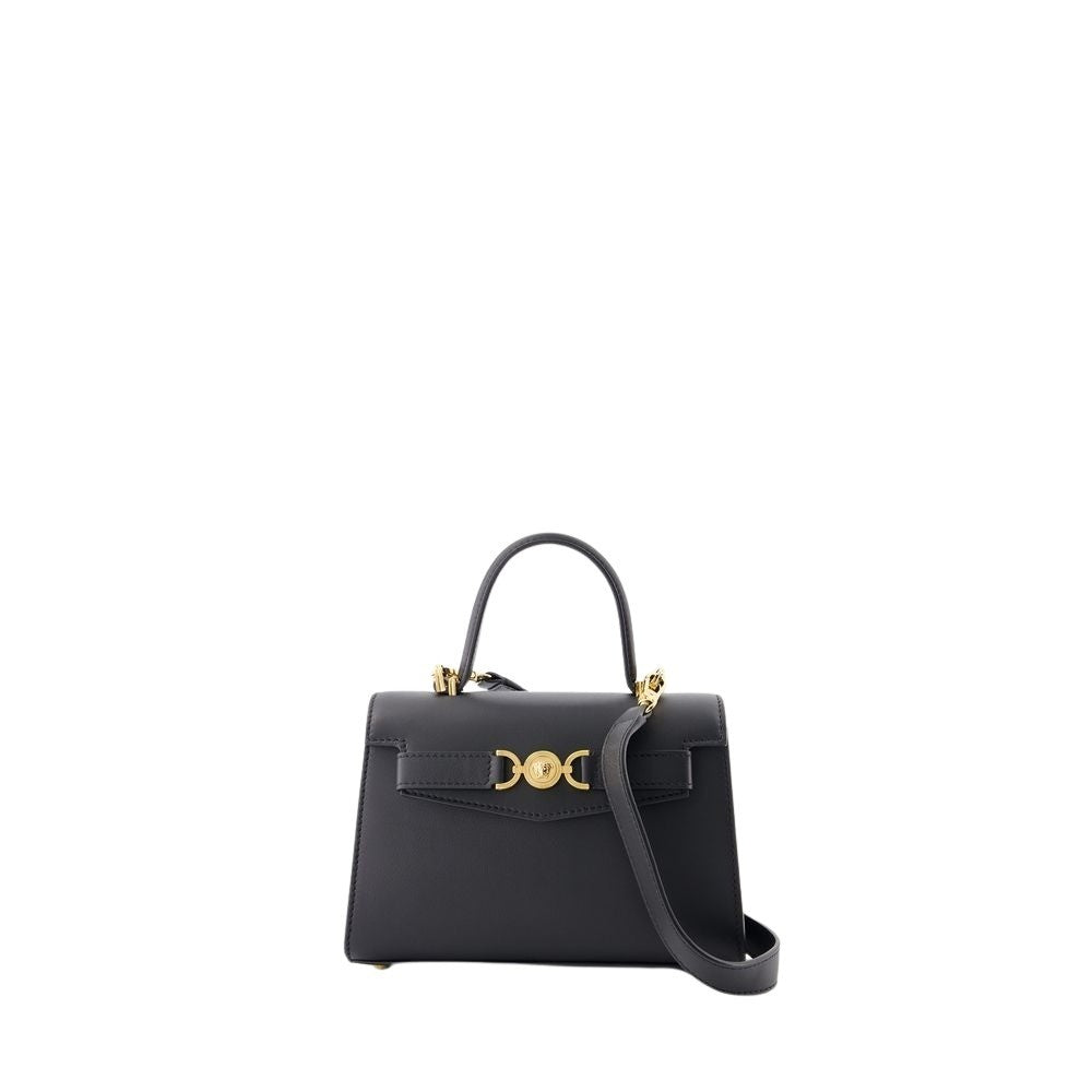 Versace Small Top Handle Bag - Leather - Black