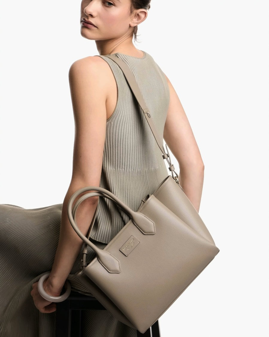 Emporio Armani Palmellato Finish Detachable Strap Shopper Bag
