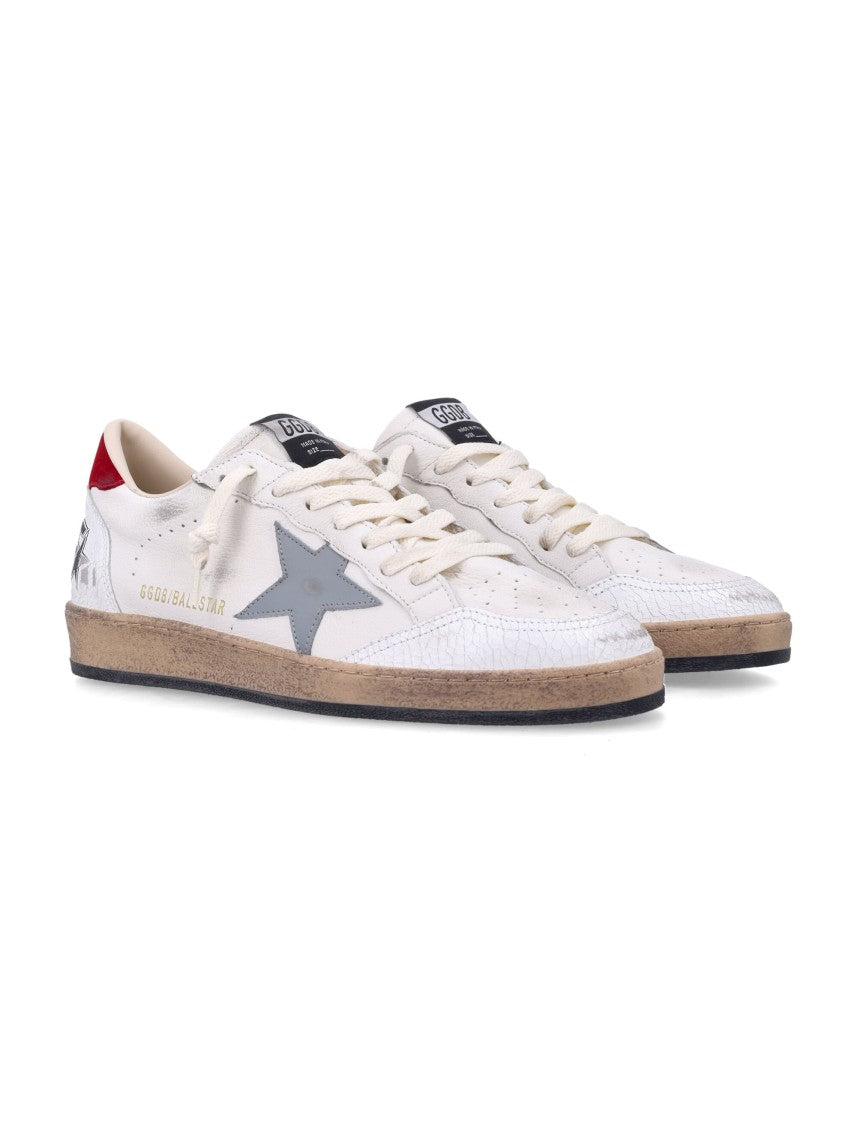 Golden Goose Low-Top Sneakers With Grey Star Detail And Vintage Finish