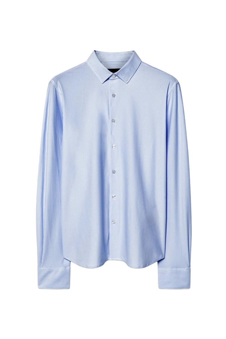 Rrd Light Blue Fine-Stripe Point Collar Shirt