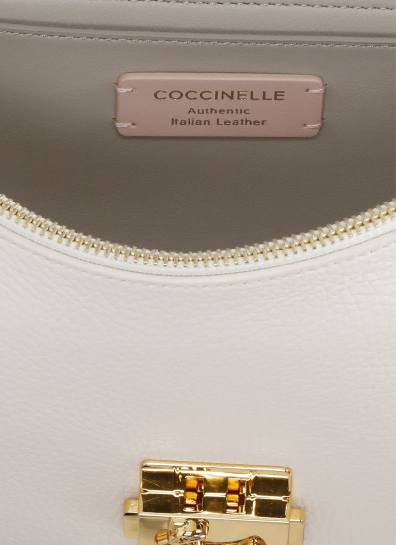 Coccinelle C-Me Lock Large Shoulder Bag With Gold-Tone Closure