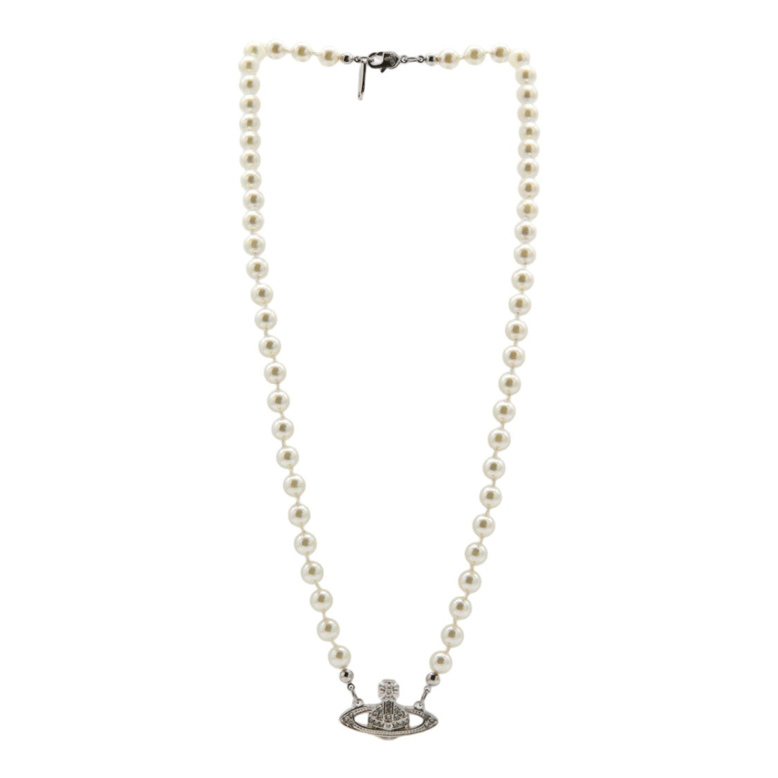 Vivienne Westwood Round Pearl Necklace With Stylized Orb Pendant