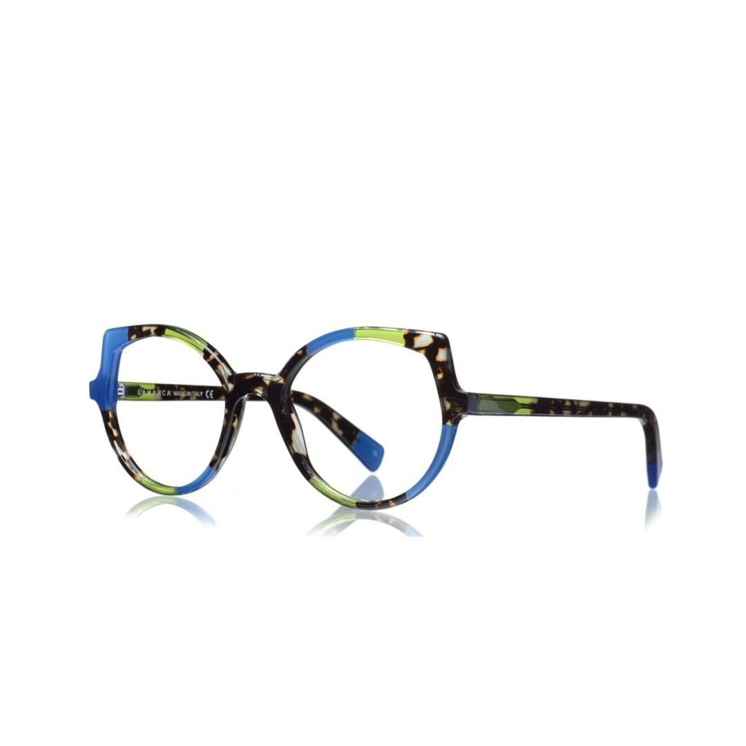Lamarca Mosaico 149 Artistic Round Acetate Eyeglass Frames With Mosaic Design