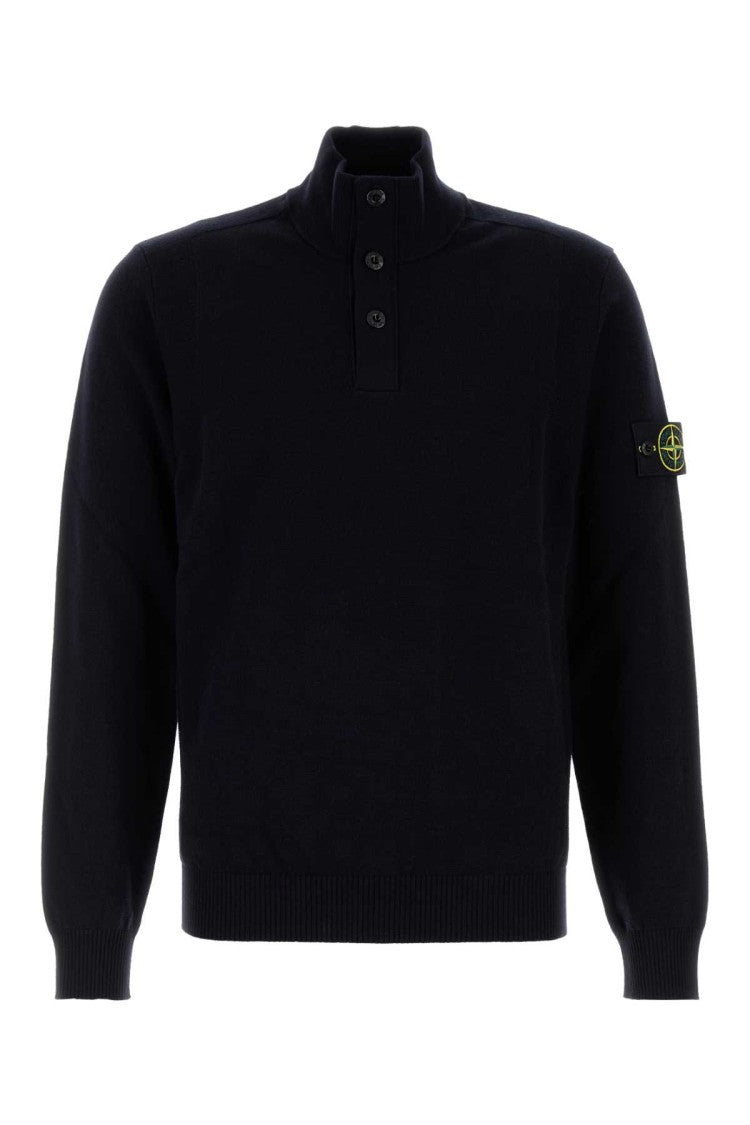 Stone Island Midnight Blue Wool Blend Sweater
