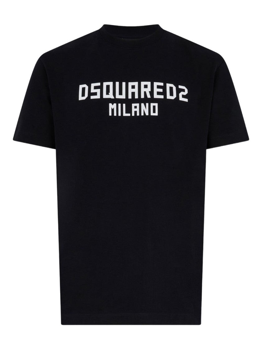Dsquared2 Black T-Shirt With Bold Graphic Print