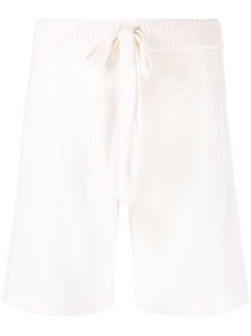 P.A.R.O.S.H. Cashmere White Shorts With Adjustable Drawstring Waistband
