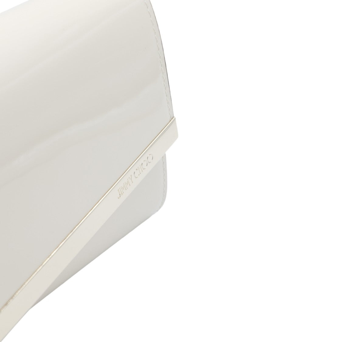 Jimmy Choo Glossy Metallic-Accent Clutch