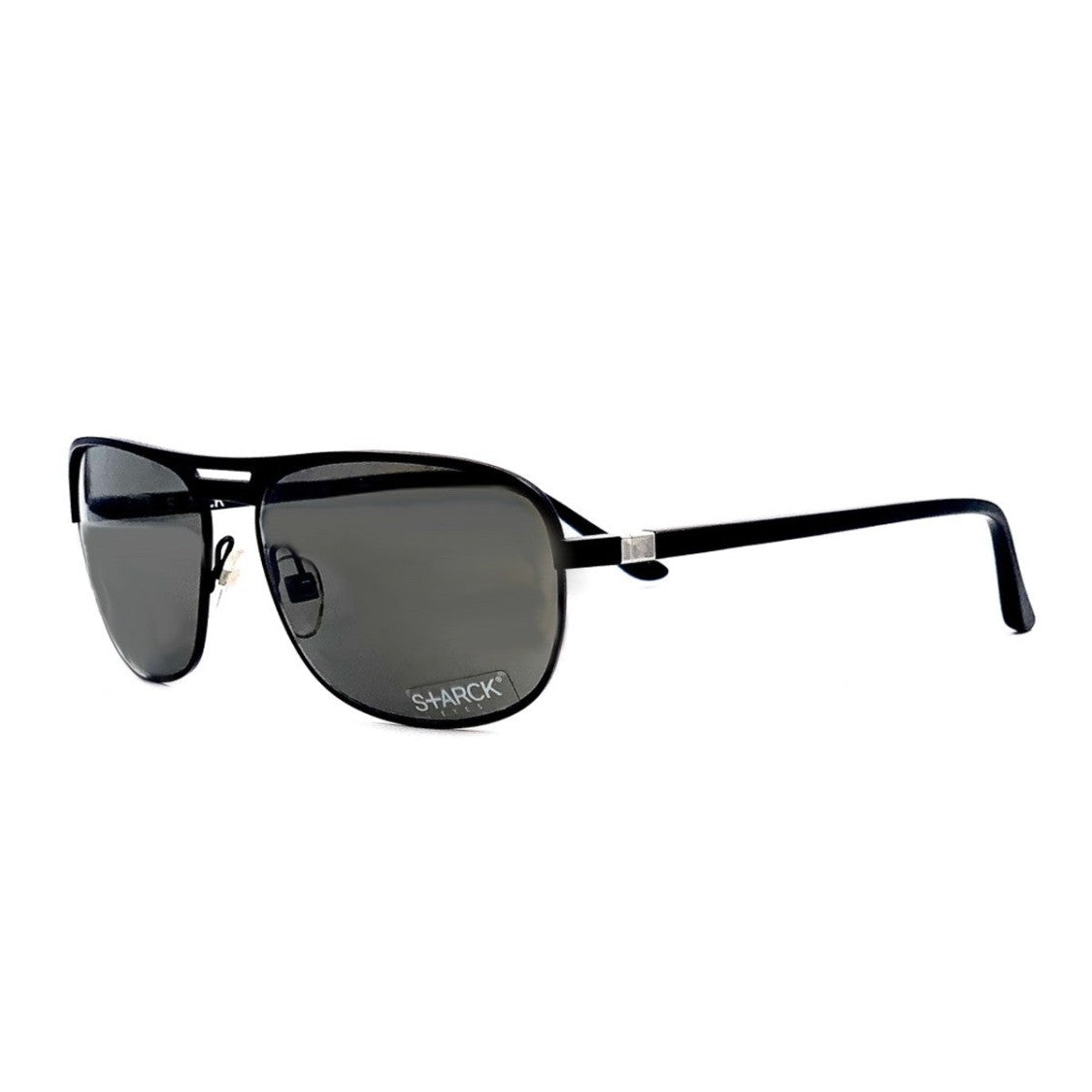 Starck Black Pl1251 Acetate Rectangular Sunglasses