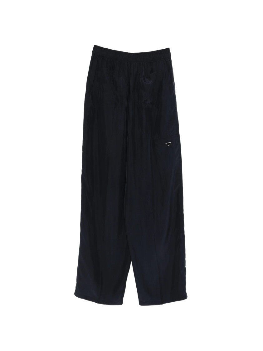 Prada Seta Lavata Relaxed Cropped Pants