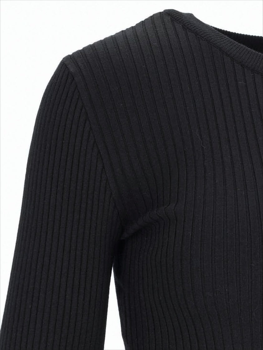 Courrèges Fitted Ribbed Sweater With Decorative Buttons