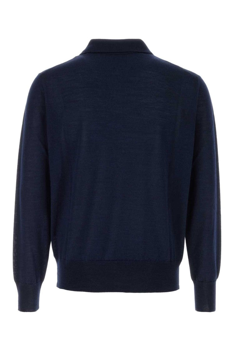 Ami Dark Blue Wool Blend Polo Shirt