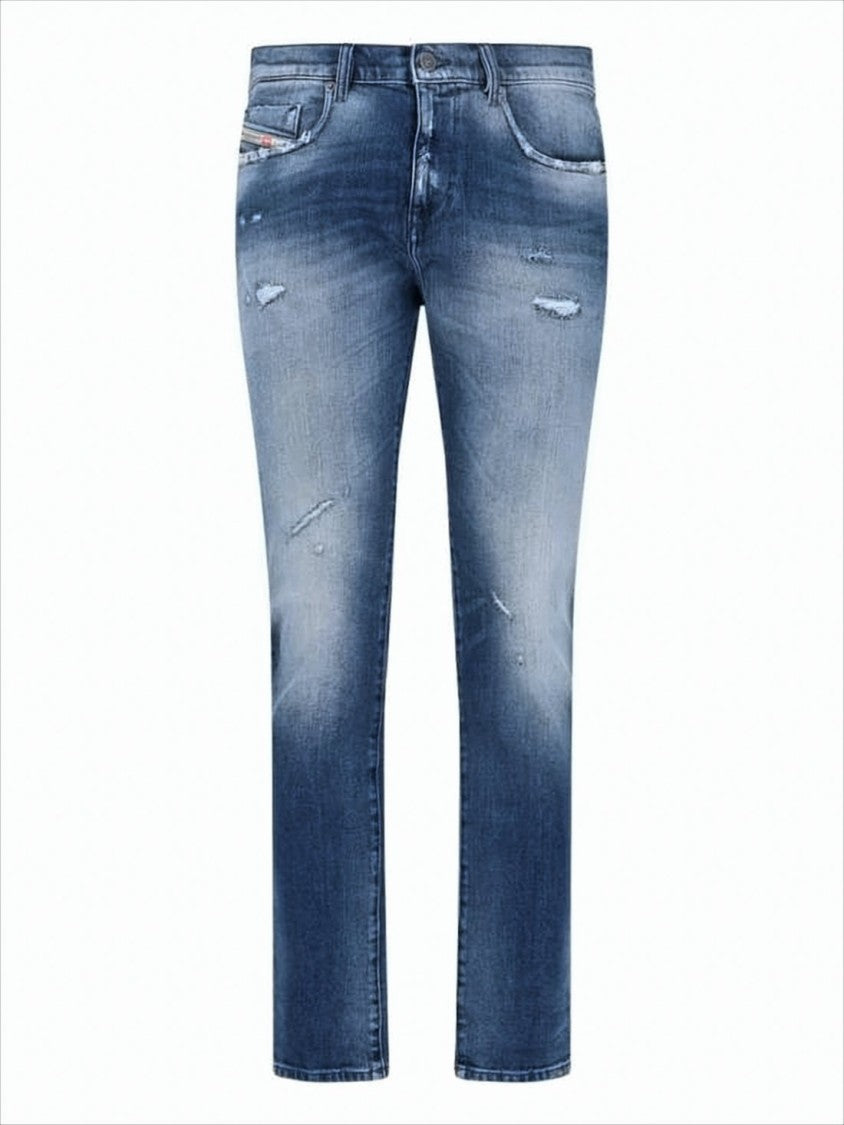 Diesel Slim-Fit Distressed Denim Pants With Vintage Wash