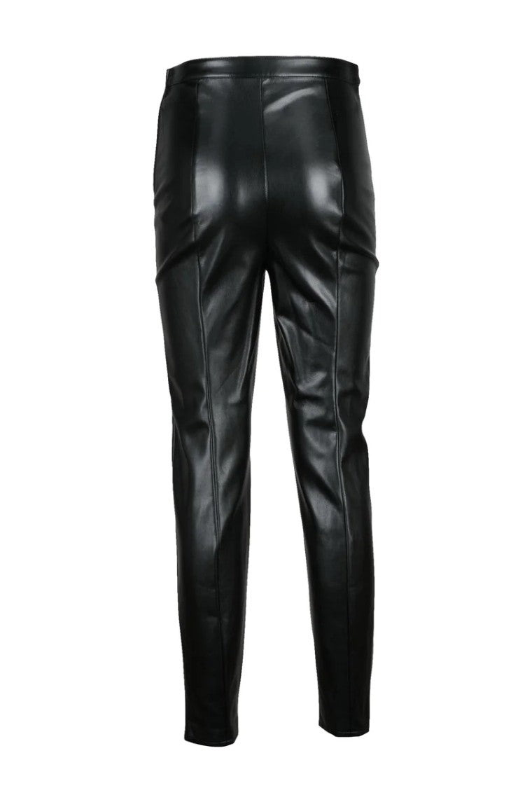 Patrizia Pepe Faux Leather Leggings High Waist - Black