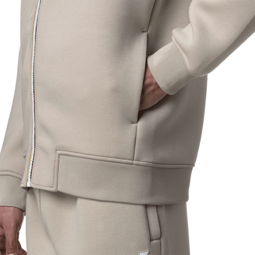 K-Way Beige Scuba Fabric Sweatshirt With Hood