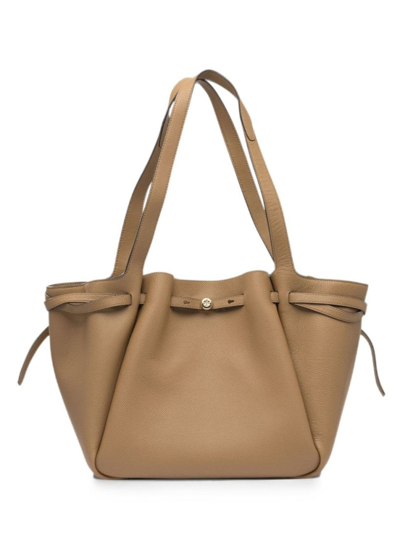 Tory Burch Romy Pebbled Leather Wide Strap Tote Bag