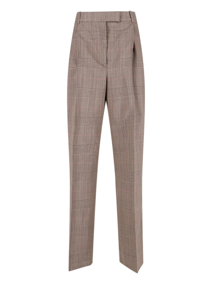 Róhe Straight-Leg Plaid Trousers With High Waist Design