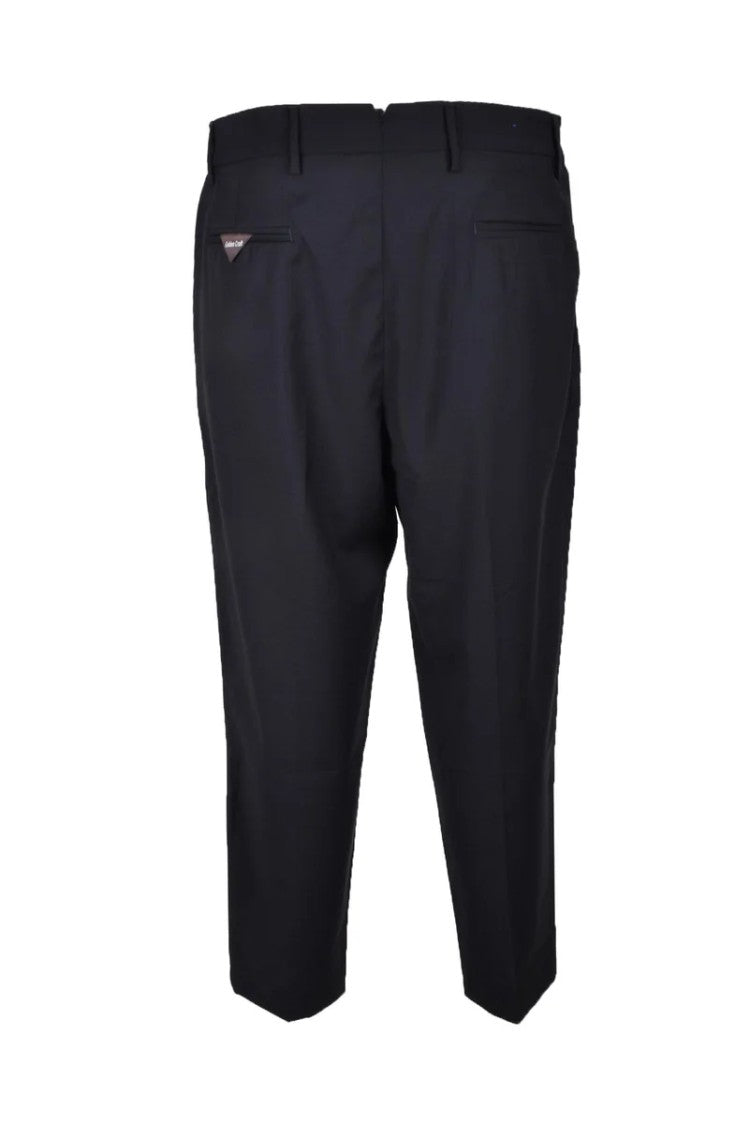 Golden Craft 1957 Tailored Black Trousers With Mid-Rise Waist