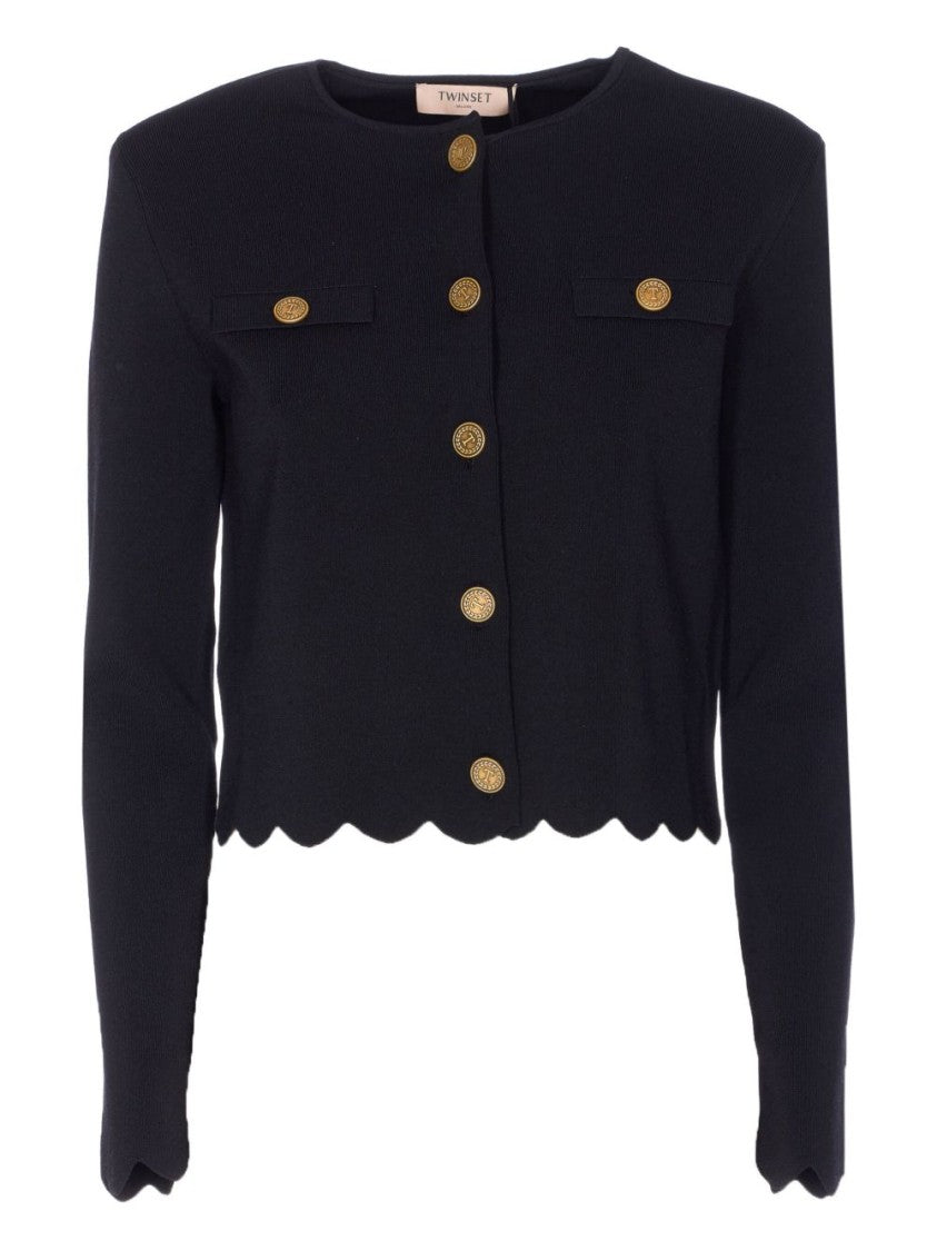 Twin-Set Tailored Black Jacket With Structured Design And Clean Lines