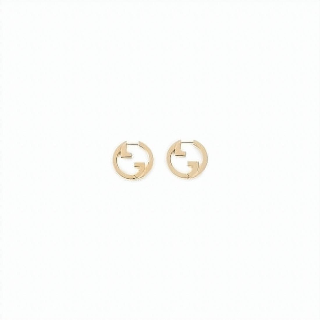 Gucci Geometric Cutout Gold Hoop Earrings