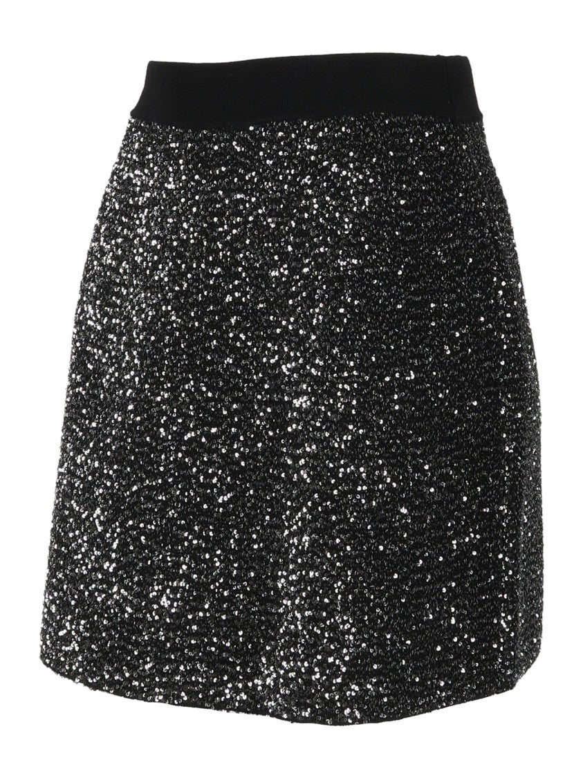 Elisabetta Franchi Sequined Textured Fitted Mini Skirt