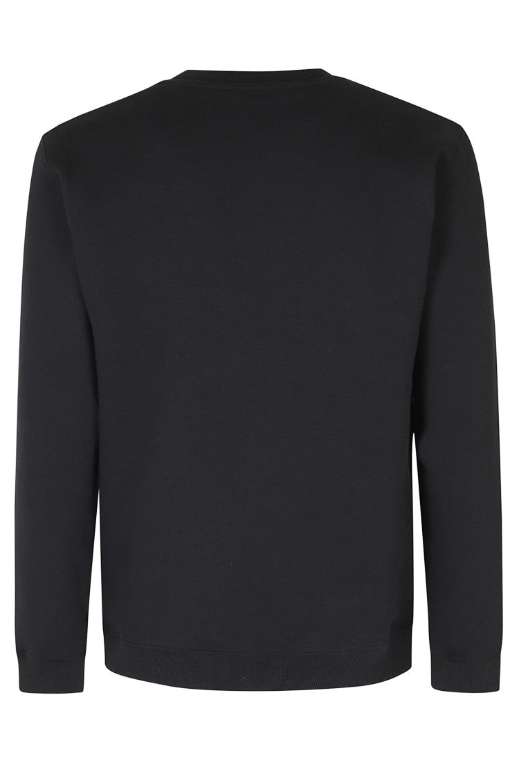 Dondup Black Logo Patch Fleece-Lined Cotton Sweatshirt