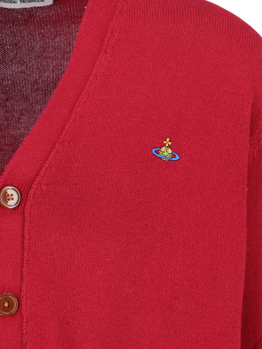 Vivienne Westwood Logo Red & Cashmere Cardigan – Red