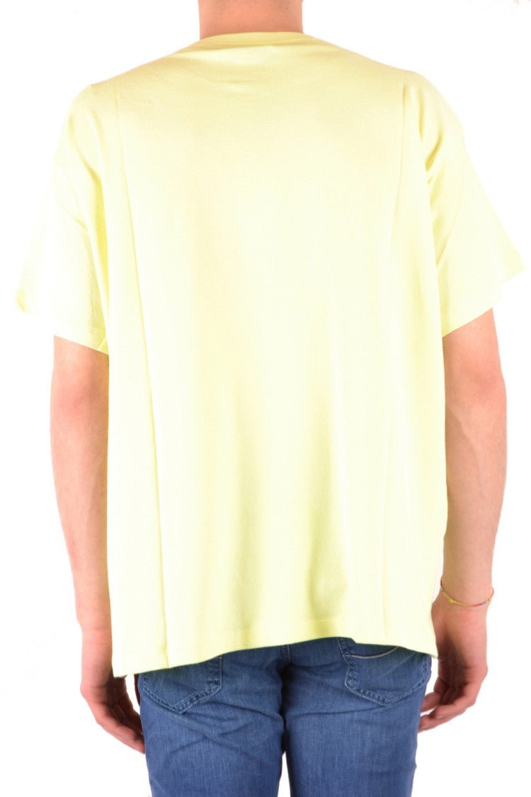 Laneus Yellow Relaxed Fit Cotton T-Shirt